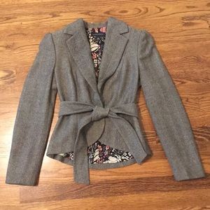 BANANA REPUBLIC Gray Herringbone Blazer